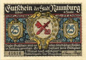 Német Birodalom/Weimari Köztársaság/Naumburg 1921. 25Pf(3x), 75Pf(3x) 6klf db, teljes sor T:1