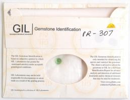 Zöld, Paraiba turmalin 1,06 K ovális fazettált csiszolással. Lepecsételve, tanúsítvánnyal. / Oval fa...