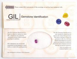 Vörös rubin 0,71 K ovális fazettált csiszolással. Lepecsételve, tanúsítvánnyal. / Oval facetted cut ...