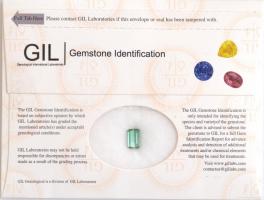 Zöld, Paraiba turmalin 1,88 K ovális fazettált csiszolással. Lepecsételve, tanúsítvánnyal. / Oval fa...