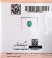 Zöld, Paraiba turmalin 4,78 K ovális fazettált csiszolással. Tanúsítvánnyal. / Oval facetted cut gre...