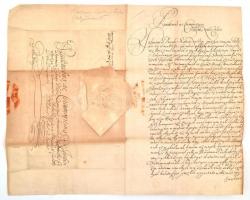 VÉDETT 1708. II. Rákóczi Ferenc aláírásával és pecsétjével ellátott levél Bélabánya városához. Zsitv...