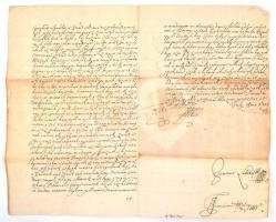 VÉDETT 1708. II. Rákóczi Ferenc aláírásával és pecsétjével ellátott levél Bélabánya városához. Zsitv...