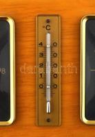 cca 1970 Fali barométer és hőmérő. Fa, fém. 27x12 cm