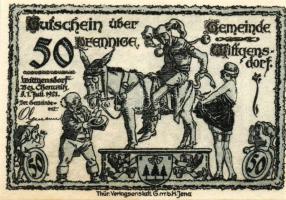 Német Birodalom/Weimari Köztársaság/Wittgensdorf 1921. 25Pf(2x), 50Pf(2x), 4klf db, teljes sor T:1