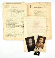 cca 1920 torboszlói és szentrontási Bereczky Sándor Roland (1903-?) személyi okmányai, bizonyítványai, fényképei.