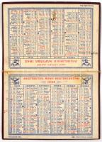 1942 Poliklinika naptár. Kihajtható kártyanaptár. 15x5x21,5 cm kihajtva