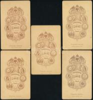 cca 1880 Pola, látnivalók és hadihajók, 9 db keményhátú fotó, / Pola sights and warhips 9 photos 6,5...