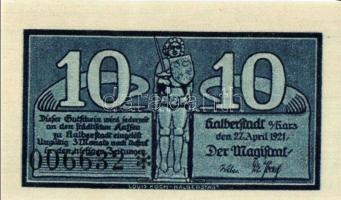 Német Birodalom/Weimari Köztársaság/Halberstadt 1921. 10Pf(3x), 25Pf(3x), 50Pf(3x) 9klf db, teljes s...