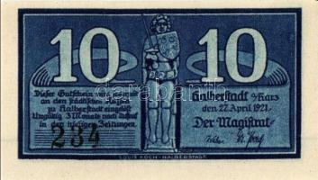 Német Birodalom/Weimari Köztársaság/Halberstadt 1921. 10Pf(3x), 25Pf(3x), 50Pf(3x) 9klf db, teljes s...