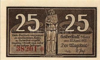 Német Birodalom/Weimari Köztársaság/Halberstadt 1921. 10Pf(3x), 25Pf(3x), 50Pf(3x) 9klf db, teljes s...