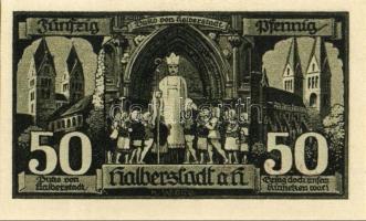 Német Birodalom/Weimari Köztársaság/Halberstadt 1921. 10Pf(3x), 25Pf(3x), 50Pf(3x) 9klf db, teljes s...