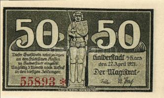 Német Birodalom/Weimari Köztársaság/Halberstadt 1921. 10Pf(3x), 25Pf(3x), 50Pf(3x) 9klf db, teljes s...