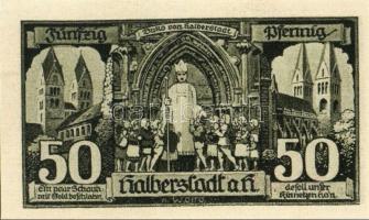 Német Birodalom/Weimari Köztársaság/Halberstadt 1921. 10Pf(3x), 25Pf(3x), 50Pf(3x) 9klf db, teljes s...