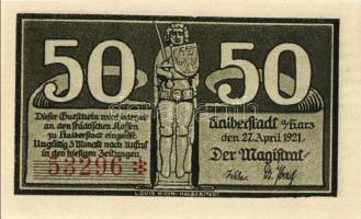 Német Birodalom/Weimari Köztársaság/Halberstadt 1921. 10Pf(3x), 25Pf(3x), 50Pf(3x) 9klf db, teljes s...