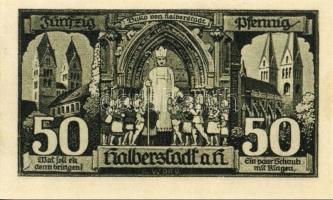 Német Birodalom/Weimari Köztársaság/Halberstadt 1921. 10Pf(3x), 25Pf(3x), 50Pf(3x) 9klf db, teljes s...