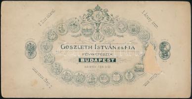 1902 Katonaportré, keményhátú fotó Goszleth műterméből, 20,5×11,5 cm