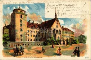 1903 Wiener Neustadt, Bécsújhely; K.K. Militär Academie / Austro-Hungarian military academy. Anton Folk 6003. litho