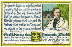 Német Birodalom/Weimari Köztársaság/Stotel 1921. 25Pf(4x), mind klf db, teljes sor T:1