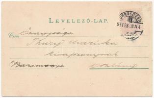 1899 Debrecen, pályaudvar, vasútállomás, építkezés, autóbuszok. Az eredeti fából épült indóház, ritk...