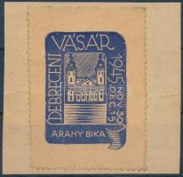 1945 Debrecen, Arany Bika Hotel vásár levélzáró bélyeg