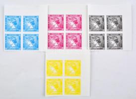 Hírlapbélyeg nagyított új nyomat 4 db négyestömb /reprint poster stamp 3x4