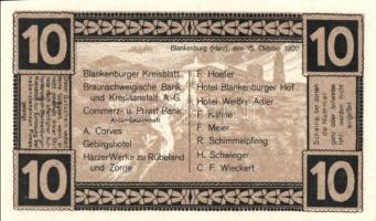 Német Birodalom/Weimari Köztársaság/Blankenburg am Harz 1920. 5Pf, 10Pf,(2x), 25Pf, 50Pf. 5klf db, t...