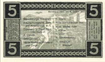 Német Birodalom/Weimari Köztársaság/Blankenburg am Harz 1920. 5Pf, 10Pf,(2x), 25Pf, 50Pf. 5klf db, t...