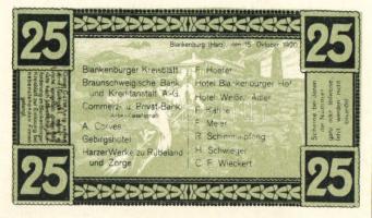 Német Birodalom/Weimari Köztársaság/Blankenburg am Harz 1920. 5Pf, 10Pf,(2x), 25Pf, 50Pf. 5klf db, t...