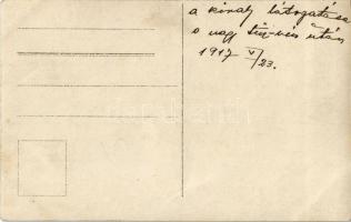 1917 Gyöngyös, a Király látogatása a nagy tűzvész után május 23-án, IV. Károly és felesége Zita kirá...