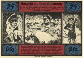 Német Birodalom/Weimari Köztársaság/Hessich Oldendorf 1921. 25Pf, 50Pf, 75Pf, 1M. 4klf db, teljes so...