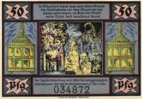 Német Birodalom/Weimari Köztársaság/Hessich Oldendorf 1921. 25Pf, 50Pf, 75Pf, 1M. 4klf db, teljes so...