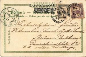 1900 Kilimanjaro, Kilima-Ndsczharo; Expeditionszelt / German Expedition tent with flag. litho