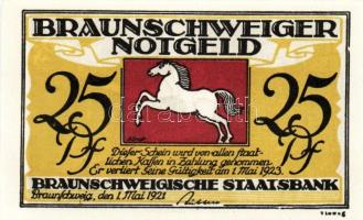 Német Birodalom/Weimari Köztársaság/Braunschweig 1921. 10Pf, 25Pf, 50Pf, 75Pf. 4klf db, teljes sor T...