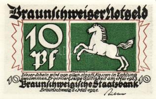 Német Birodalom/Weimari Köztársaság/Braunschweig 1921. 10Pf, 25Pf, 50Pf, 75Pf. 4klf db, teljes sor T...