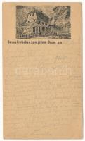 1882 (Vorläufer!!!) Hrensko, Herrnskretschen; Gasthaus zum grünen Baum / restaurant. Very rare early postcard! (EK)