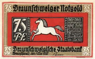 Német Birodalom/Weimari Köztársaság/Braunschweig 1921. 10Pf, 25Pf, 50Pf, 75Pf. 4klf db, teljes sor T...