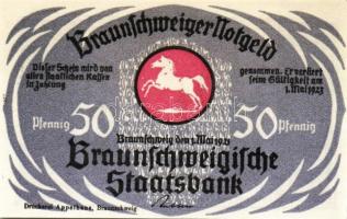 Német Birodalom/Weimari Köztársaság/Braunschweig 1921. 10Pf, 25Pf, 50Pf, 75Pf. 4klf db, teljes sor T...