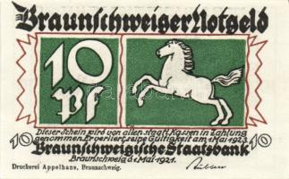 Német Birodalom/Weimari Köztársaság/Braunschweig 1921. 10Pf, 25Pf, 50Pf, 75Pf. 4klf db, teljes sor T...