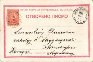 1900 Ruse, Rousse, Russe, Roustchouk; Vue du Danube, Rue Kniajesckaia / river Danube, street. A. Dim...