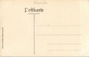 Gdansk, Danzig; Langer-Markt / street, Berlitz School, Drogerie Albert Neumann, shop of Gebr. Penner