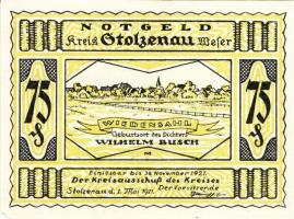 Német Birodalom/Weimari Köztársaság/Stolzenau 1921. 50Pf(5x), 75Pf(2x). 7klf db, teljes sor T:1/1-