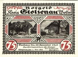 Német Birodalom/Weimari Köztársaság/Stolzenau 1921. 50Pf(5x), 75Pf(2x). 7klf db, teljes sor T:1/1-