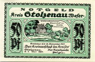 Német Birodalom/Weimari Köztársaság/Stolzenau 1921. 50Pf(5x), 75Pf(2x). 7klf db, teljes sor T:1/1-