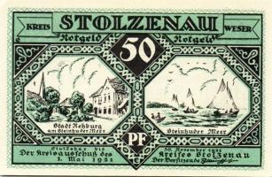 Német Birodalom/Weimari Köztársaság/Stolzenau 1921. 50Pf(5x), 75Pf(2x). 7klf db, teljes sor T:1/1-