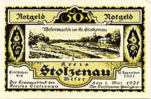 Német Birodalom/Weimari Köztársaság/Stolzenau 1921. 50Pf(5x), 75Pf(2x). 7klf db, teljes sor T:1/1-