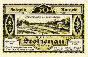 Német Birodalom/Weimari Köztársaság/Stolzenau 1921. 50Pf(5x), 75Pf(2x). 7klf db, teljes sor T:1/1-
