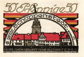 Német Birodalom/Weimari Köztársaság/Schöppenstedt 1921. 50Pf(10x,) mind klf db, teljes sor T:1