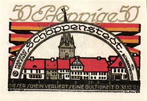 Német Birodalom/Weimari Köztársaság/Schöppenstedt 1921. 50Pf(10x,) mind klf db, teljes sor T:1