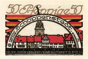 Német Birodalom/Weimari Köztársaság/Schöppenstedt 1921. 50Pf(10x,) mind klf db, teljes sor T:1